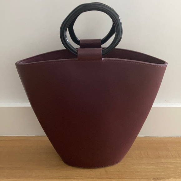 STAUD Handbags - STAUD Burgundy Bag with Black Handles